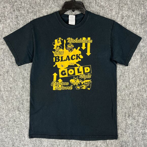 Nickelodeon Shirt Mens Medium Cartoon Network Homemade‎ Black vs Gold Night - Picture 1 of 10